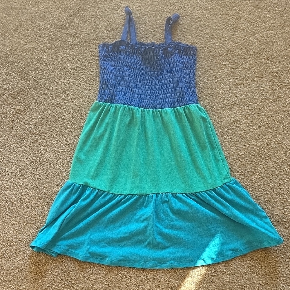 Epic Threads Blue and Green Casual Kids Dress